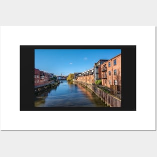 Waterside apartments and flats along the River Wensum Posters and Art